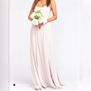 Show Me Your Mumu Godshaw Goddess Gown Bridesmaid Dress “Show Me The Ring Crisp”